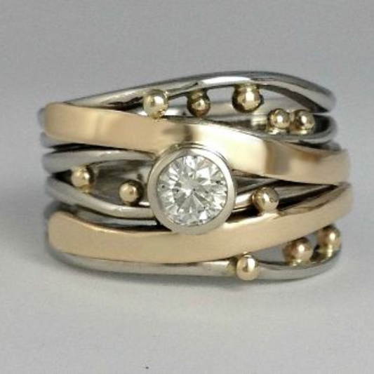 Celia Ring - Timeless Gold Zirconia Jewellery