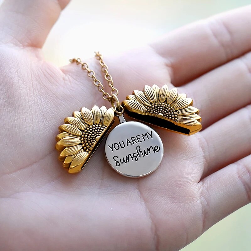 SunBlossom Necklace - Elegant Sunflower Locket