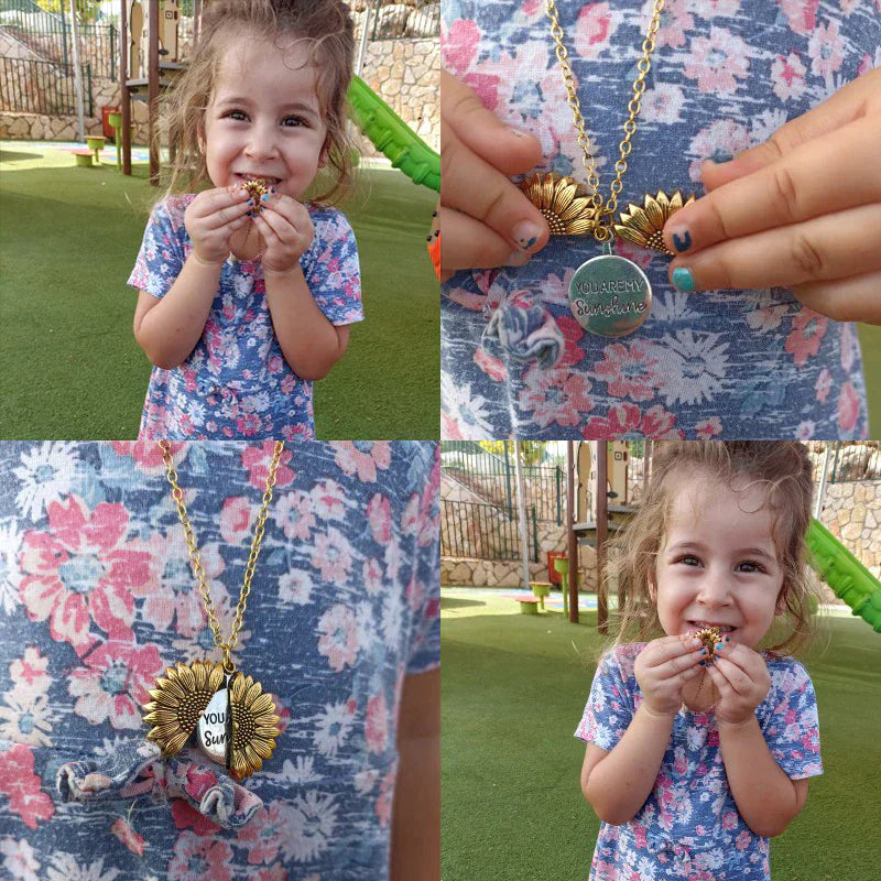 SunBlossom Necklace - Elegant Sunflower Locket