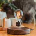 LevitaLux - Walnut Light Bulb Whiteh Floating Base