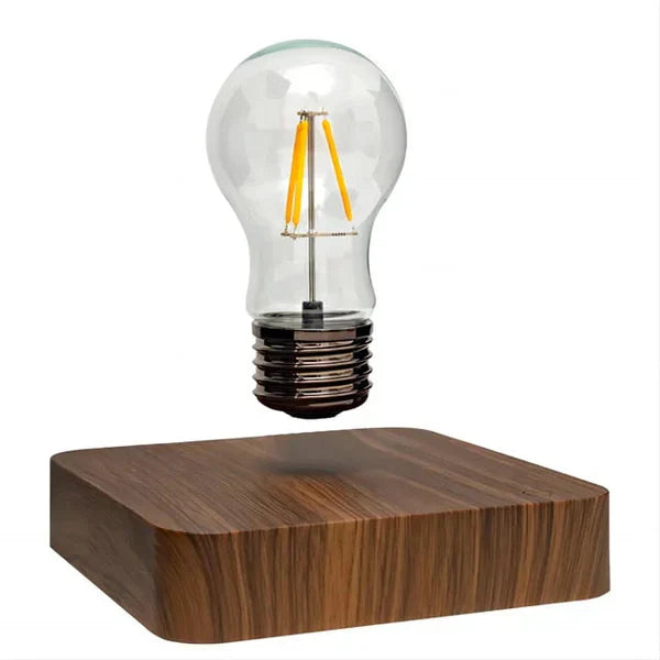 LevitaLux - Walnut Light Bulb with Flowing Base