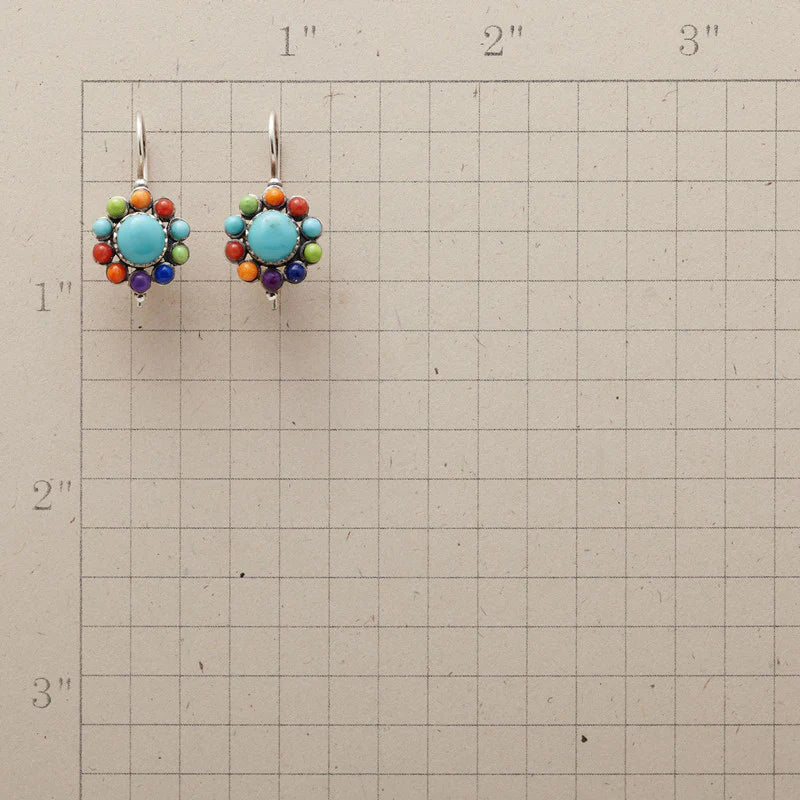 Colorful Round Turquoise Earrings - Naida