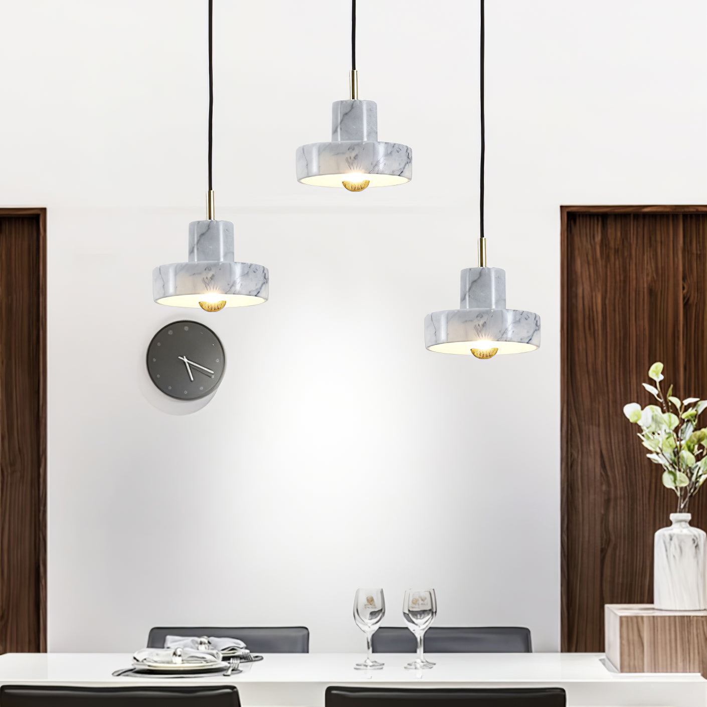 Marbello Luxe - Adjustable Marble Metal Pendant Light