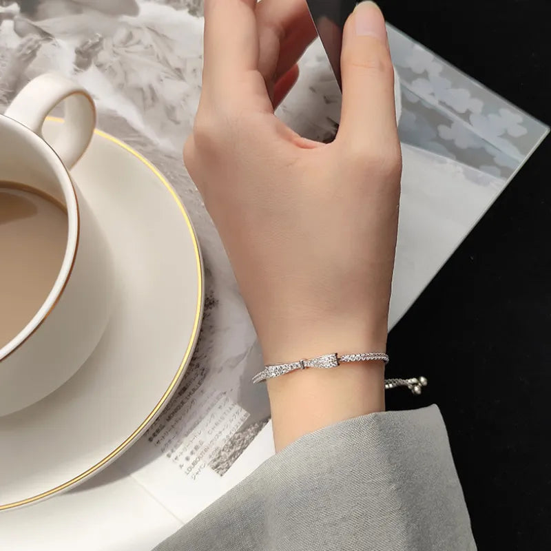 SparkleTennis Bracelet - Elegant Silver Bracelet with Zirconia