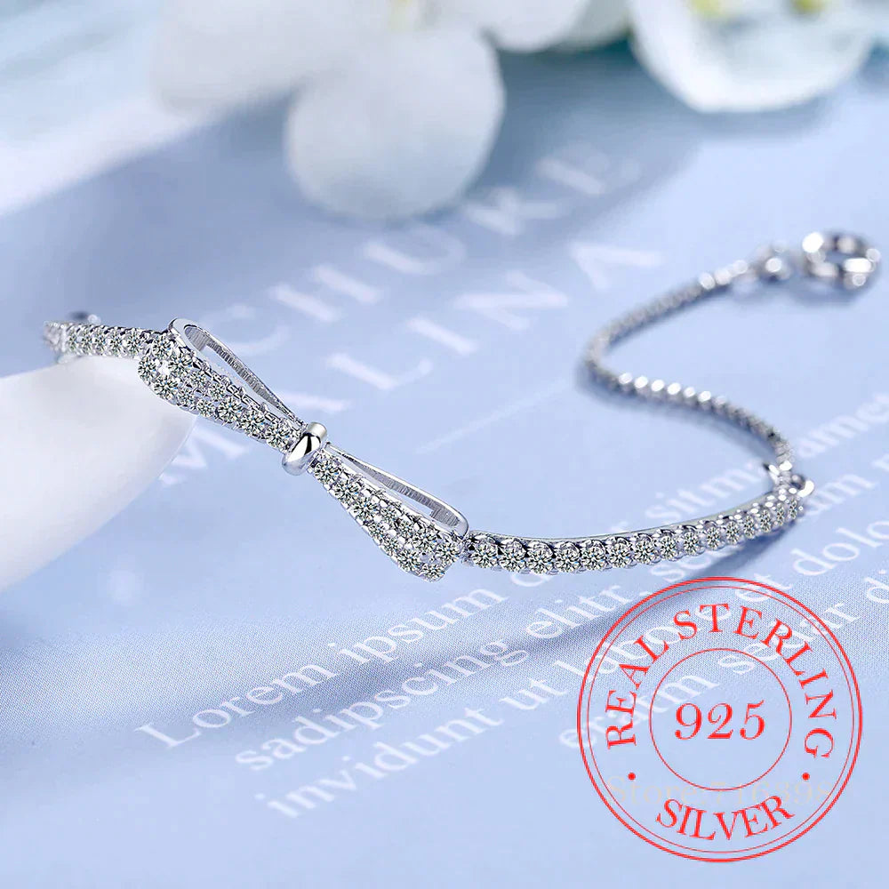 SparkleTennis Bracelet - Elegant Silver Bracelet with Zirconia