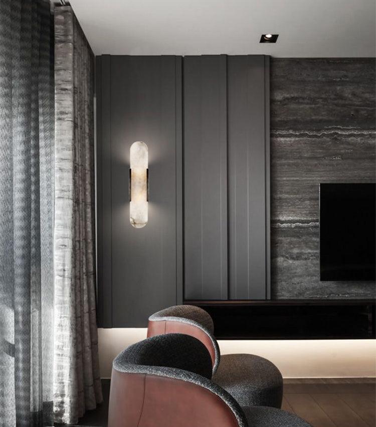 Elegant Blend - Handmade Alabaster Wall Lamp