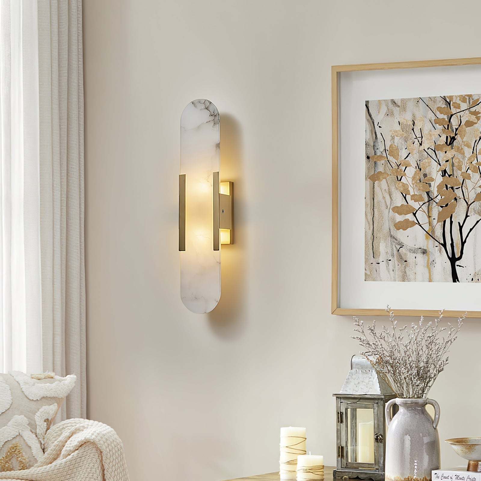 Elegant Blend - Handmade Alabaster Wall Lamp