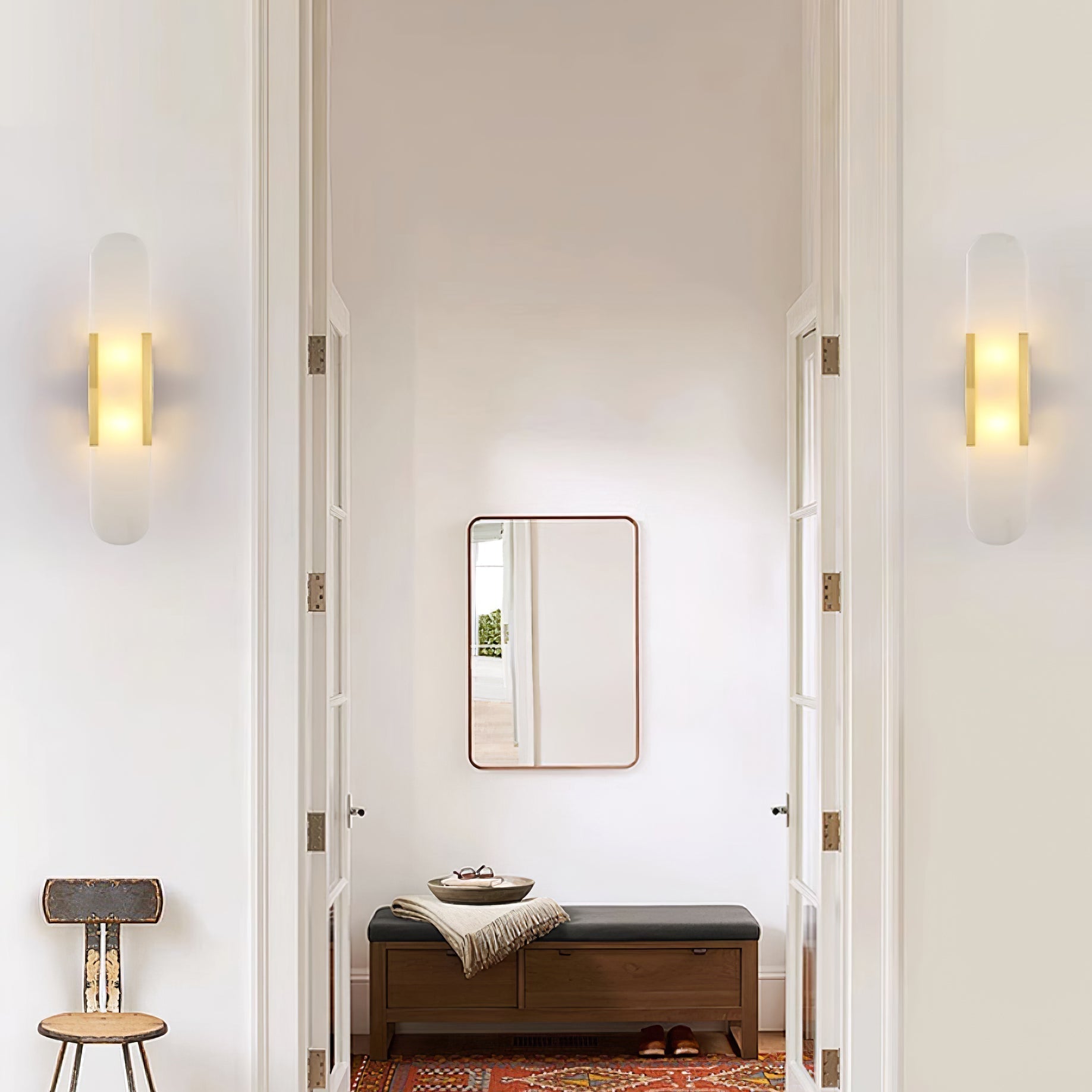 Elegant Blend - Handmade Alabaster Wall Lamp