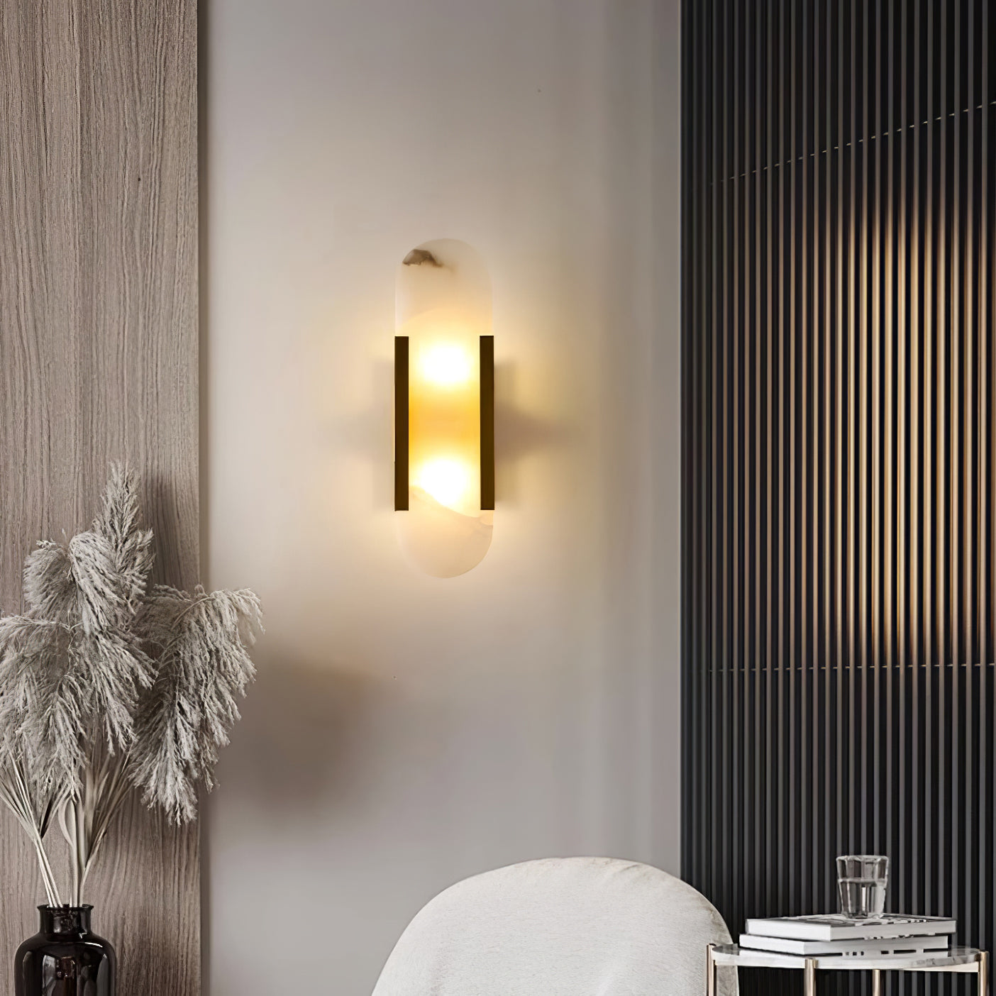 Elegant Blend - Handmade Alabaster Wall Lamp
