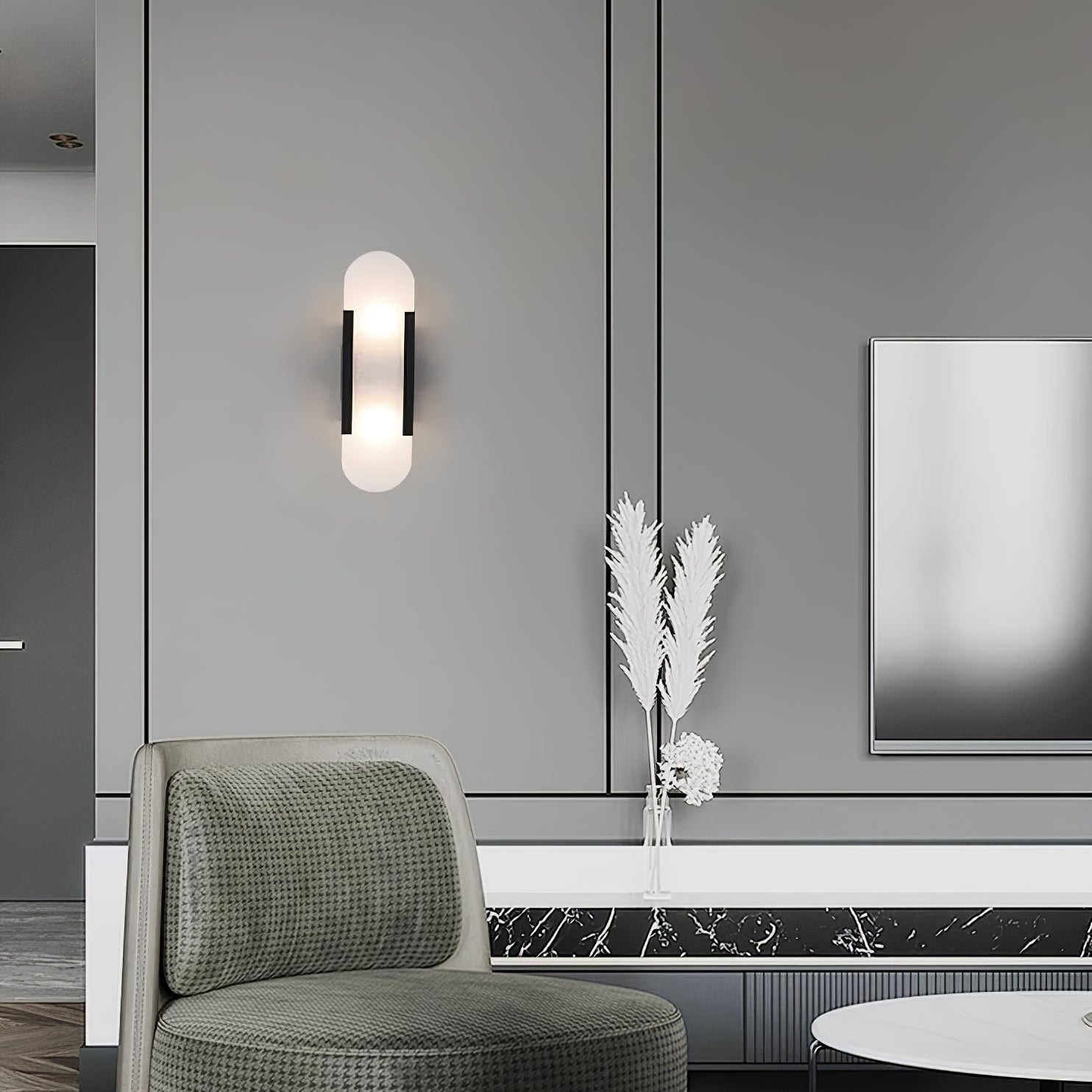 Elegant Blend - Handmade Alabaster Wall Lamp