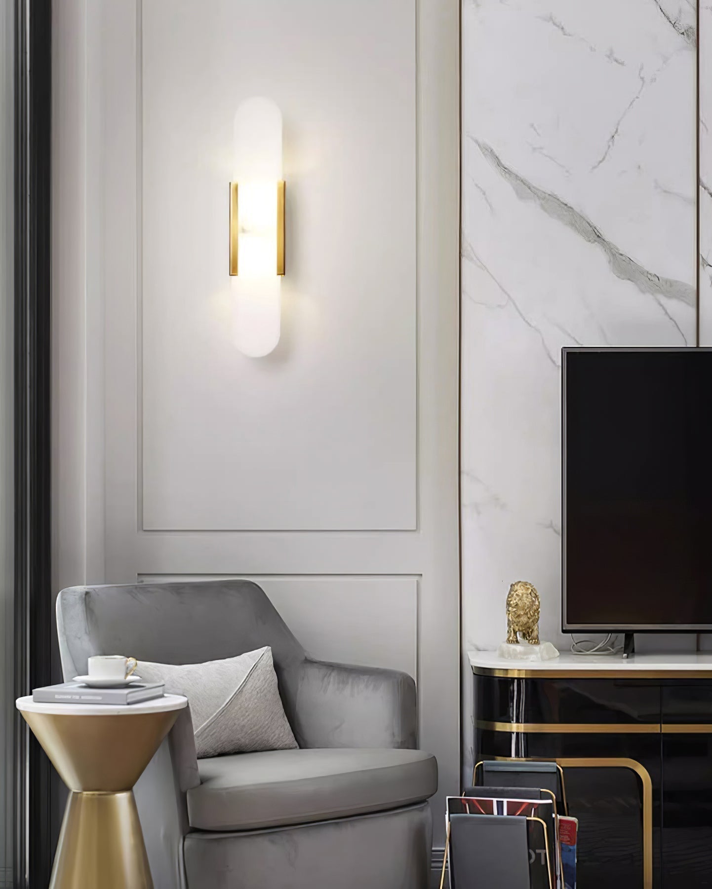 Elegant Blend - Handmade Alabaster Wall Lamp