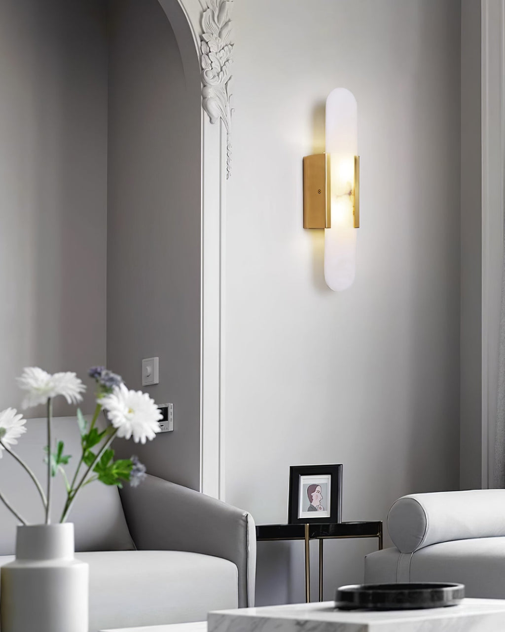 Elegant Blend - Handmade Alabaster Wall Lamp