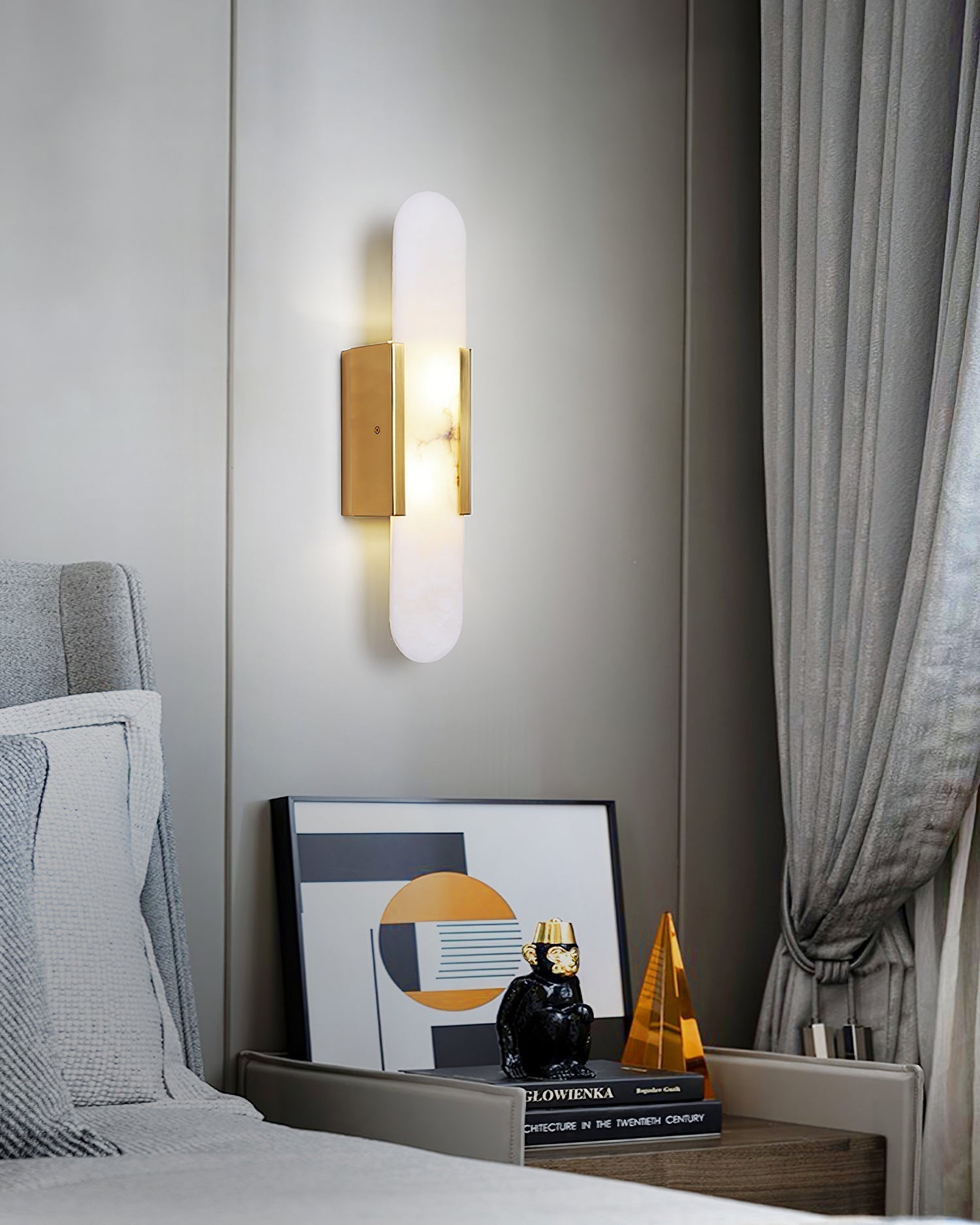 Elegant Blend - Handmade Alabaster Wall Lamp