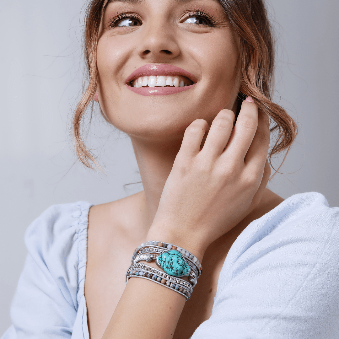 Selina Bracelet - Turquoise Wrap Bracelet for Healing & Protection