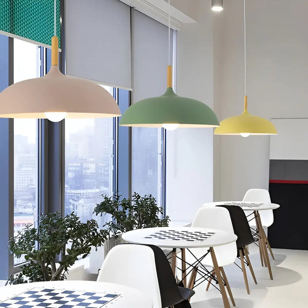 Scandinavian Elegance: Luxury Oak Ceiling Light with LED Lighting