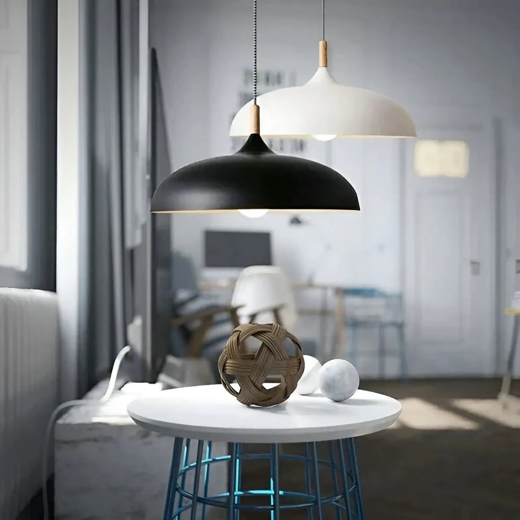 Scandinavian Elegance: Luxury Oak Ceiling Light with LED Lighting