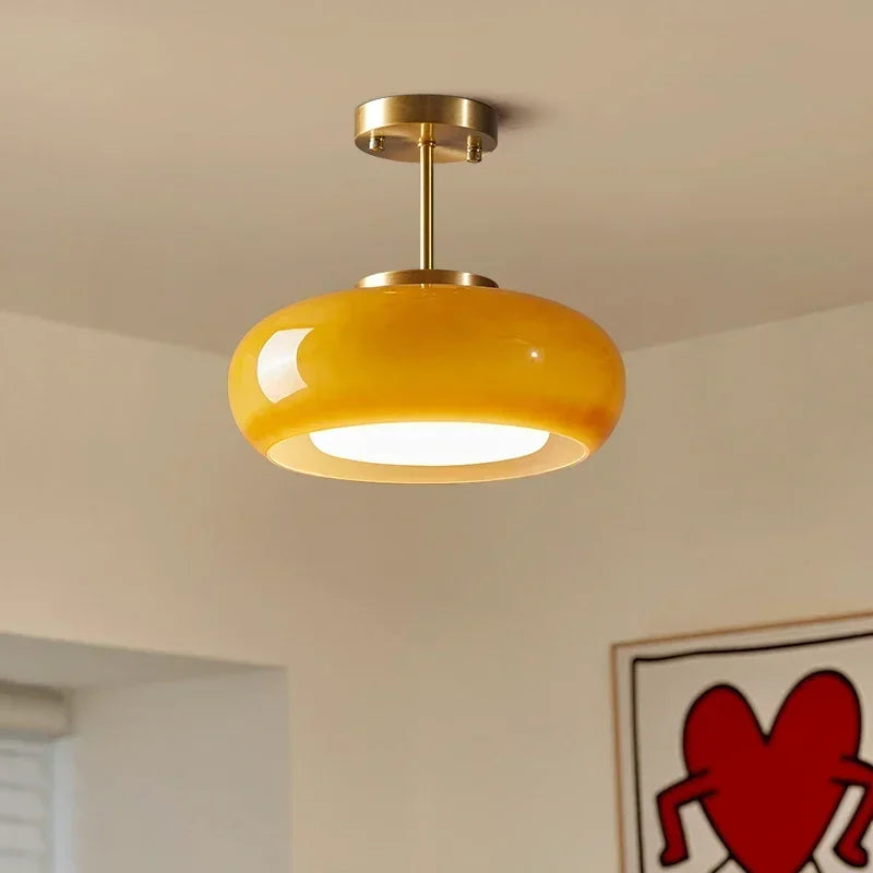 LuminaCraft - Elegant Glass LED Pendant Light for Atmospheric Illumination