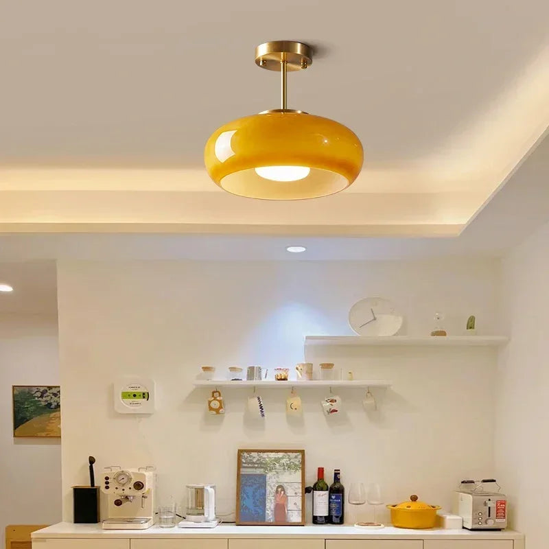 LuminaCraft - Elegant Glass LED Pendant Light for Atmospheric Illumination