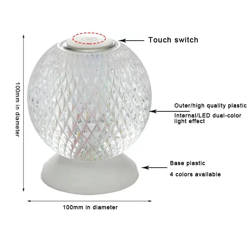 Chic Crystal Table Lamp – Cordless Luxury Lighting