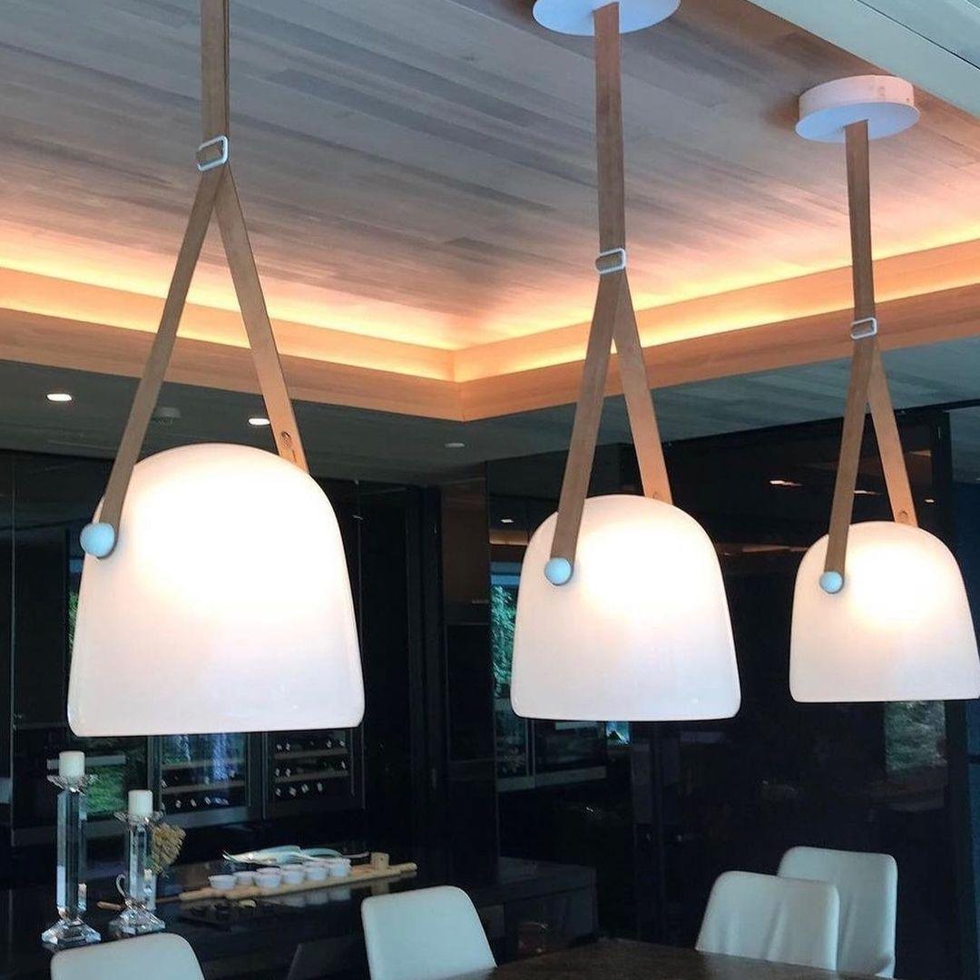 LunaMona Ceiling Lamp - Modern Pendant Light of Metal and Glass