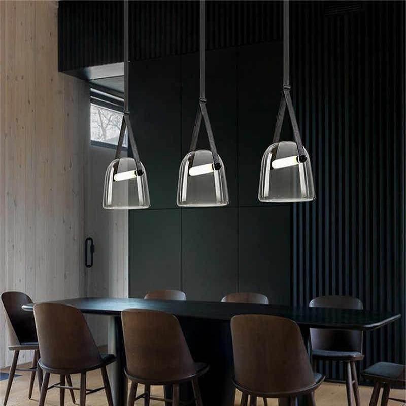 LunaMona Ceiling Lamp - Modern Pendant Light of Metal and Glass