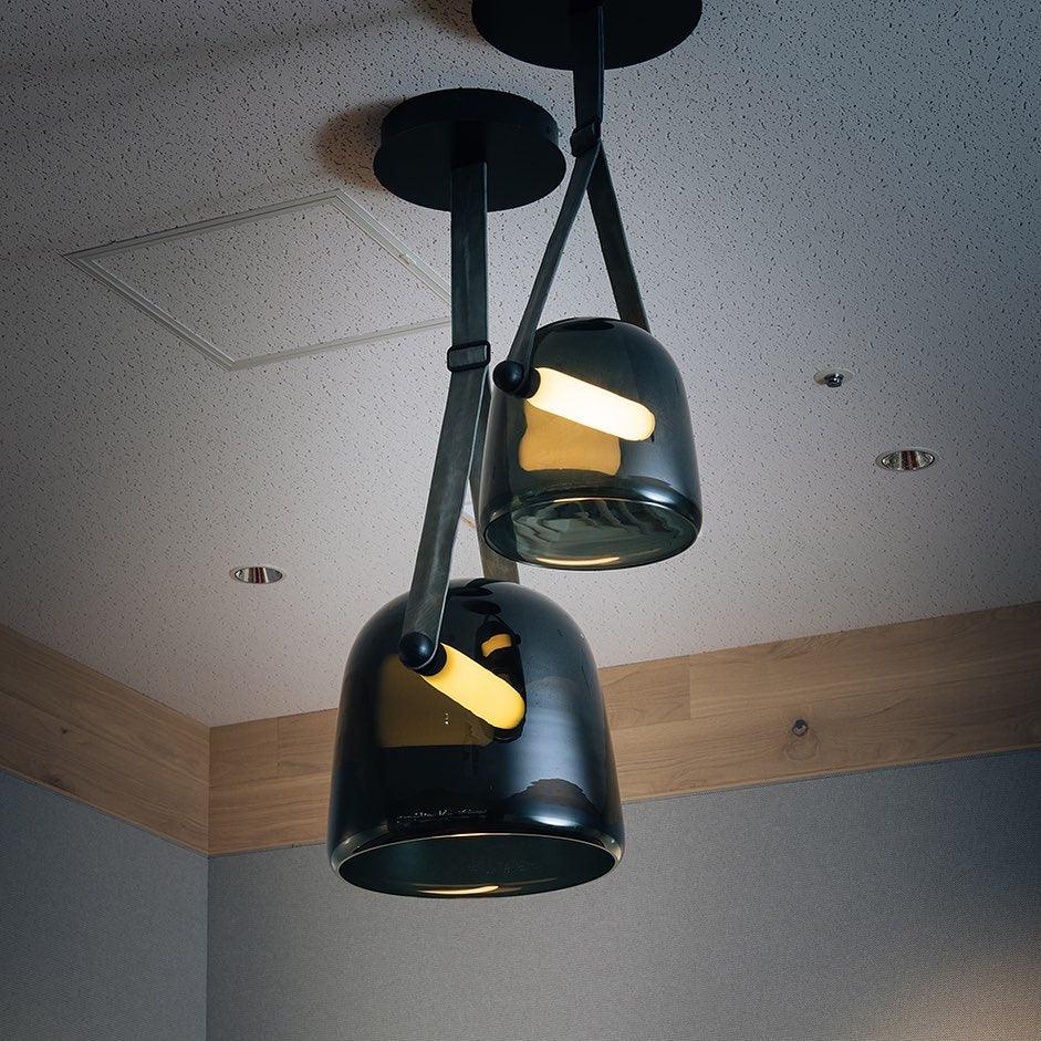 LunaMona Ceiling Lamp - Modern Pendant Light of Metal and Glass