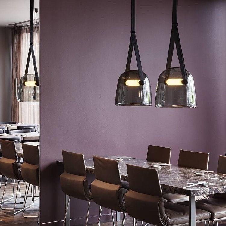 LunaMona Ceiling Lamp - Modern Pendant Light of Metal and Glass