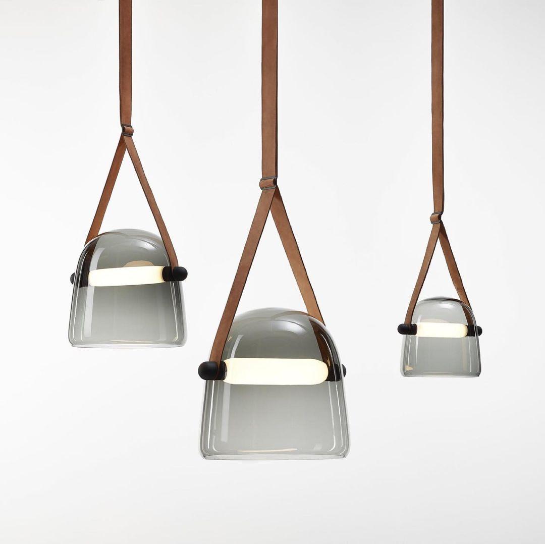 LunaMona Ceiling Lamp - Modern Pendant Light of Metal and Glass