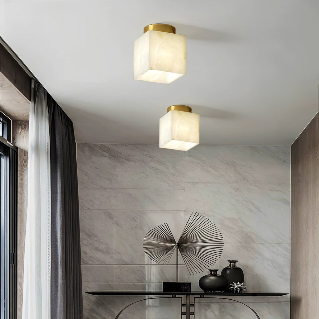 LumaBreeze Ceiling Light - Luxury Modern Alabaster LED Ceiling Lamp