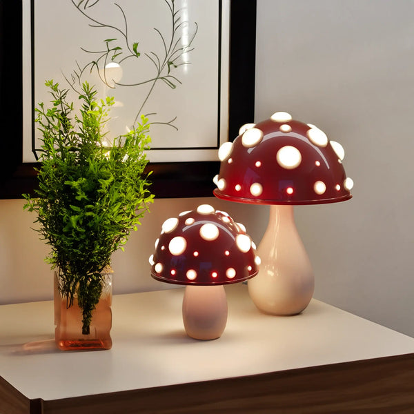Mushroom Aura Lamp - Cordless Ambient Lighting with Adjustable LED