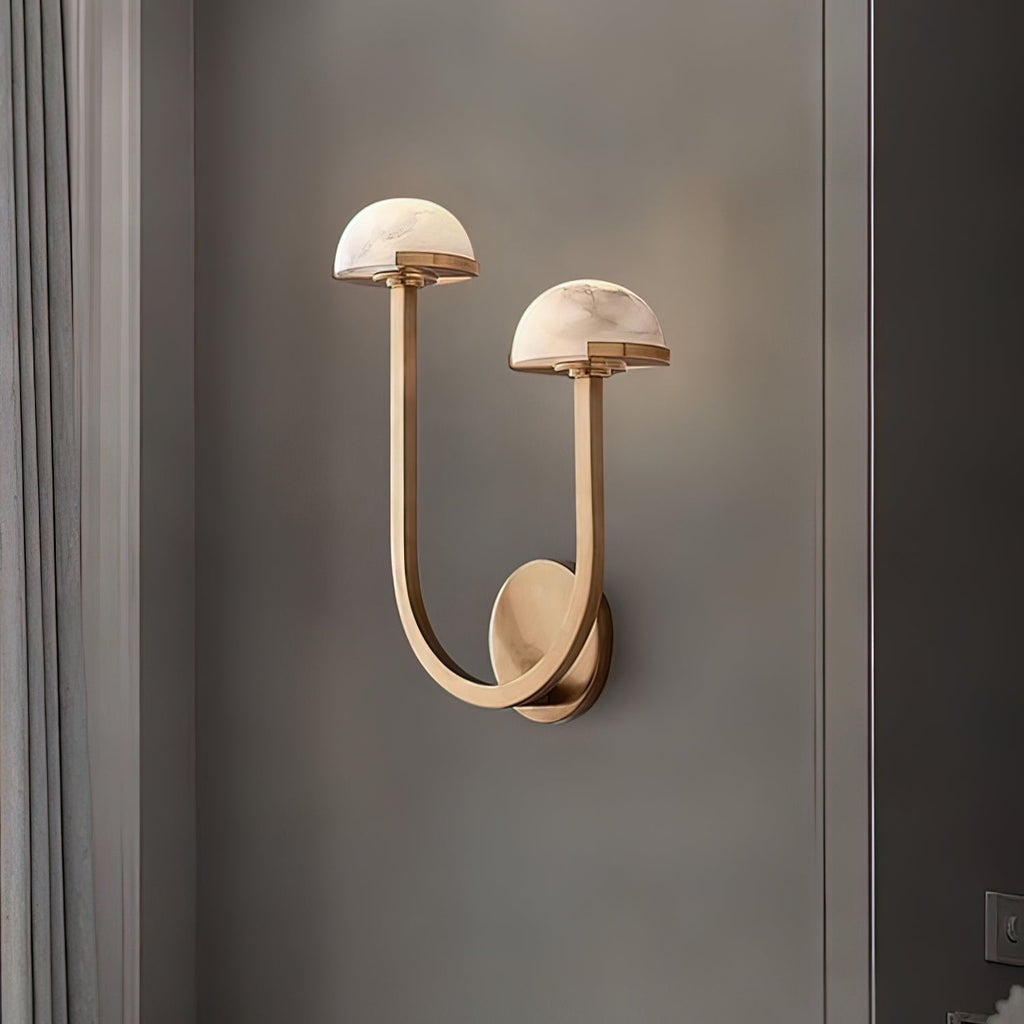 MushroomGlow Wall Lamp - Organic Alabaster Design