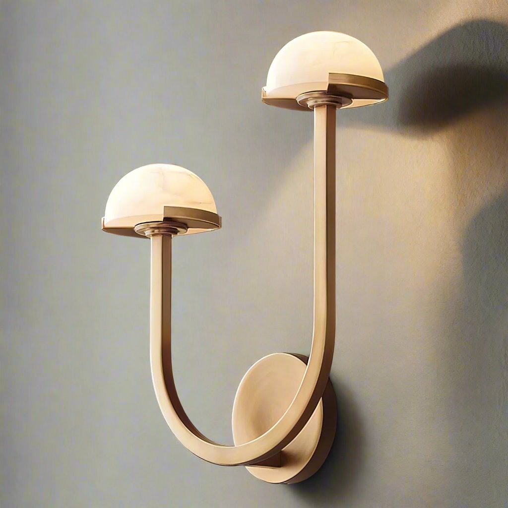 MushroomGlow Wall Lamp - Organic Alabaster Design