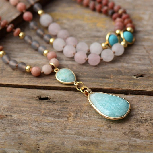 Aurielle Mala Necklace - Deep Cleansing Pastel Pendant