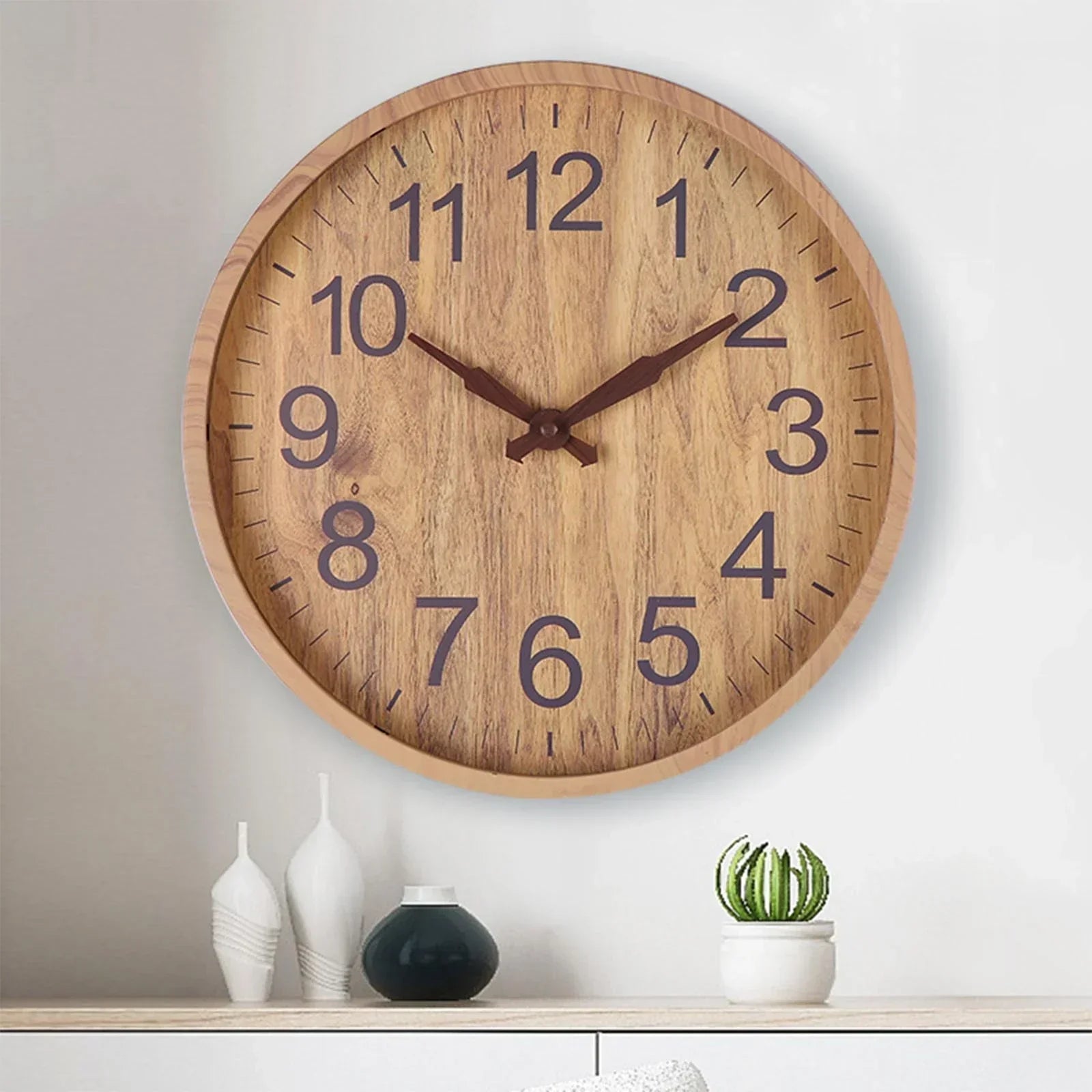 Stylish Wooden Wall Clock 30cm - Calming and Durable Design