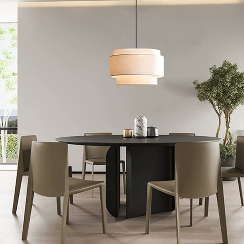 EleganceLuxe Light – Beige Linen Bauhaus Pendant Lamp