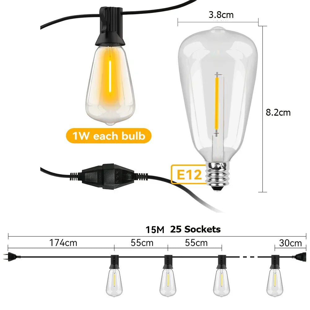 LumiGlow – Durable Outdoor LED String Lights
