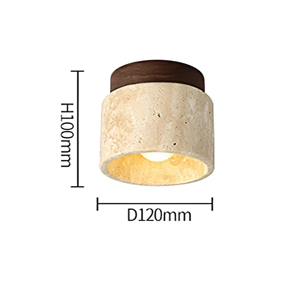 LumiZen Luxe - Japanese-Inspired LED Mood Light with Travertine and Wood