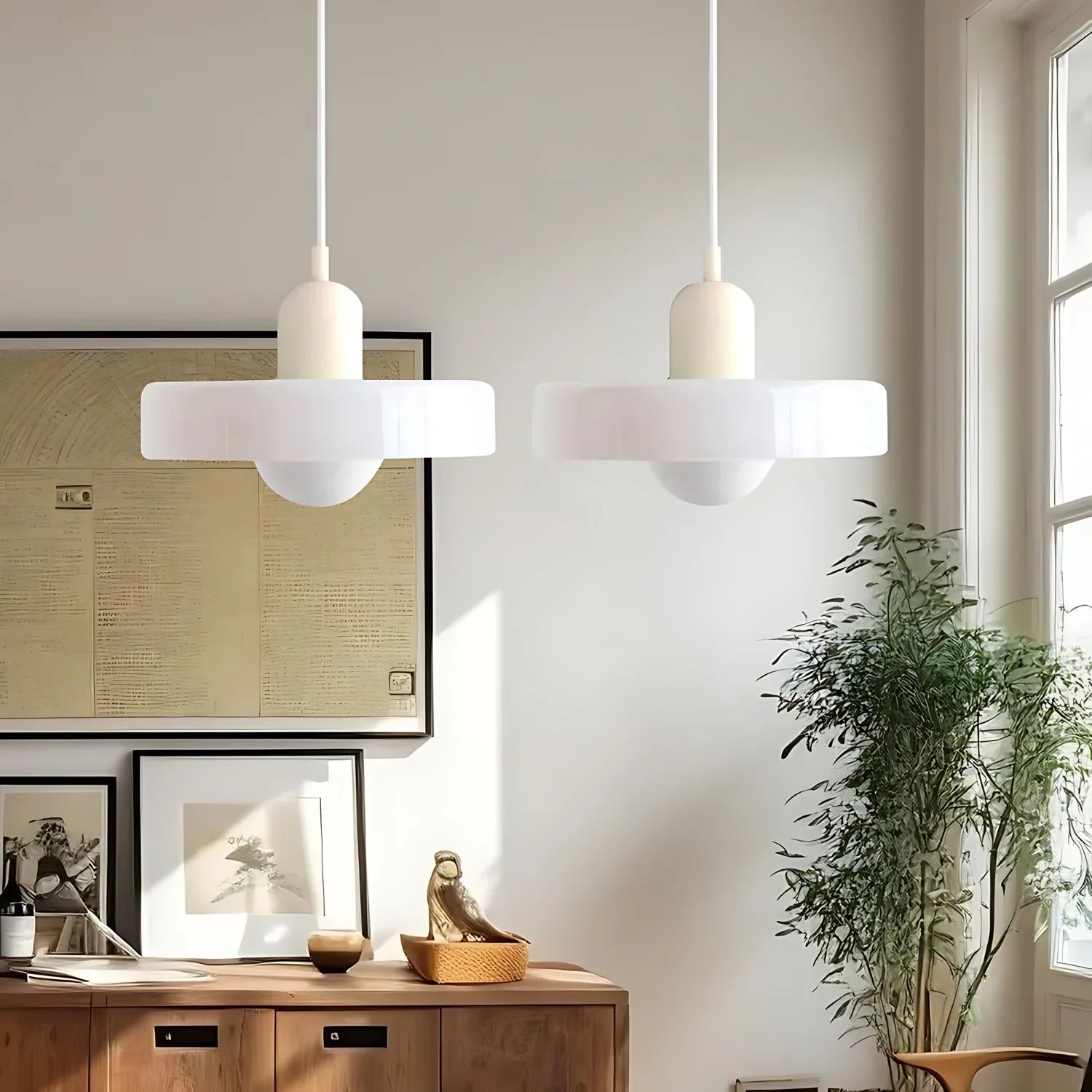 Celeste Élégance - Stylish Metal & Glass Pendant Lamp