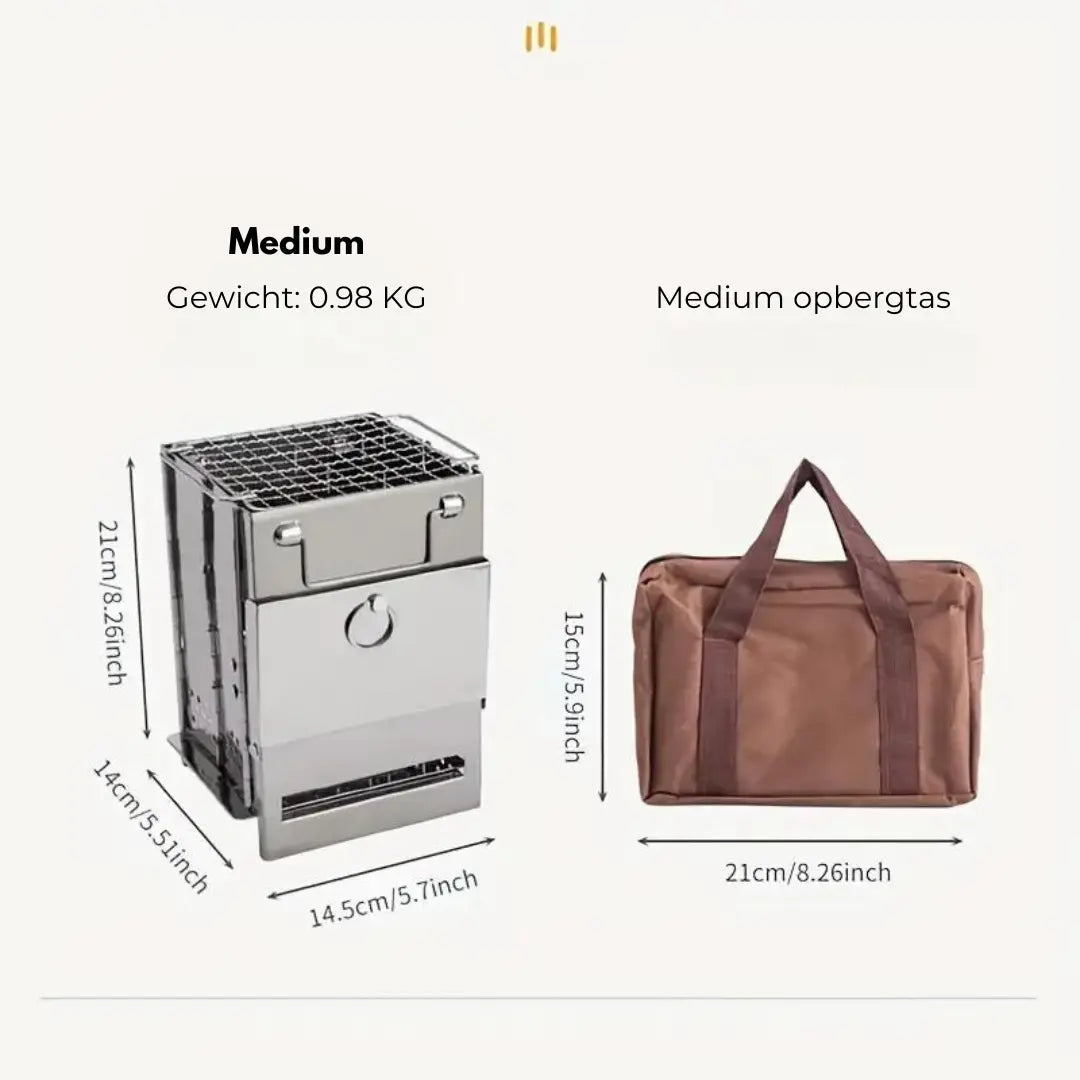 TrailFlame – Stylish Foldable Wood Stove of Stainless Steel
