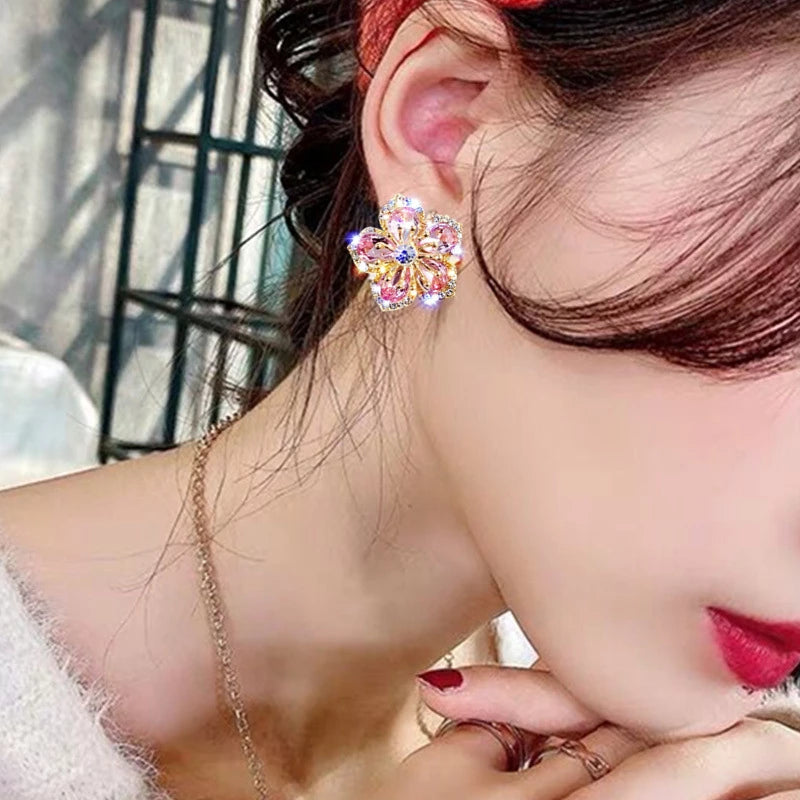 Jasmin Sterling Zirconia Rainbow Earrings - A Sparkling Addition to Your Look!