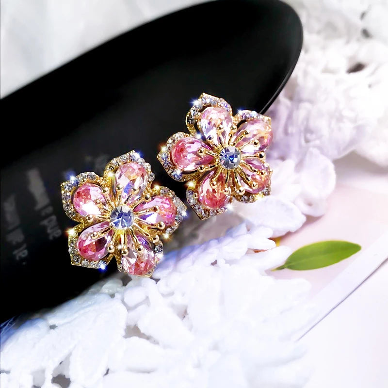 Jasmin Sterling Zirconia Rainbow Earrings - A Sparkling Addition to Your Look!