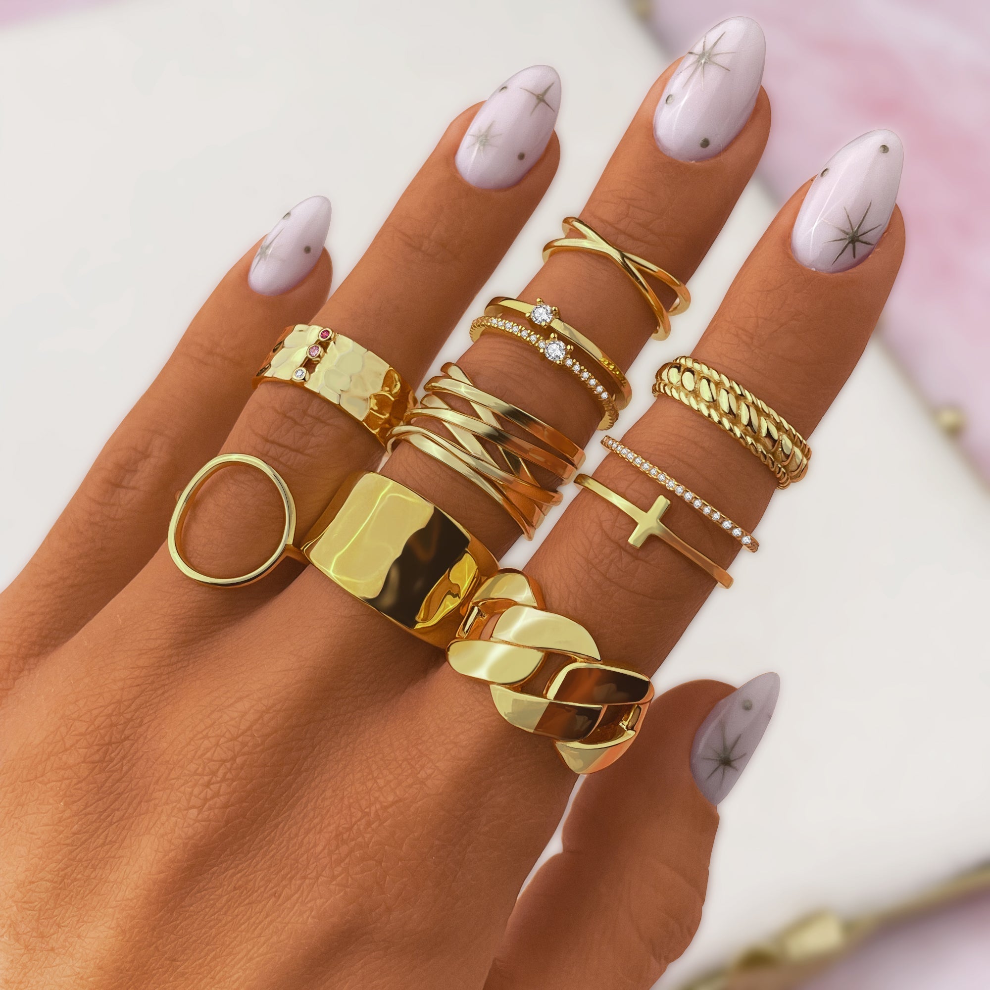 Elegant Double Crossover Ring - Calindra