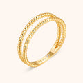 Lina Braided Double Ring - Elegance in Double-Layered Design