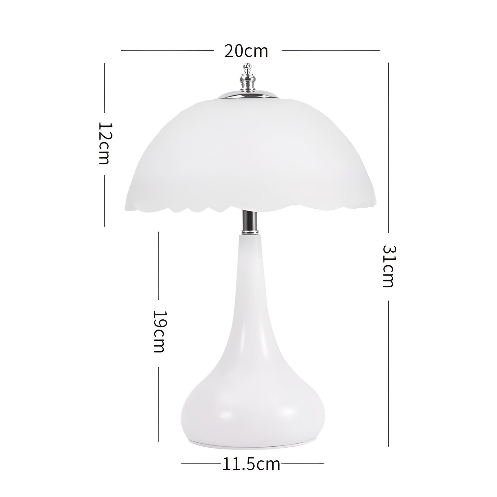 Eleganza Luxe Table Lamp – Timeless Mushroom Shape with LED Dimming Function in Soft Colors