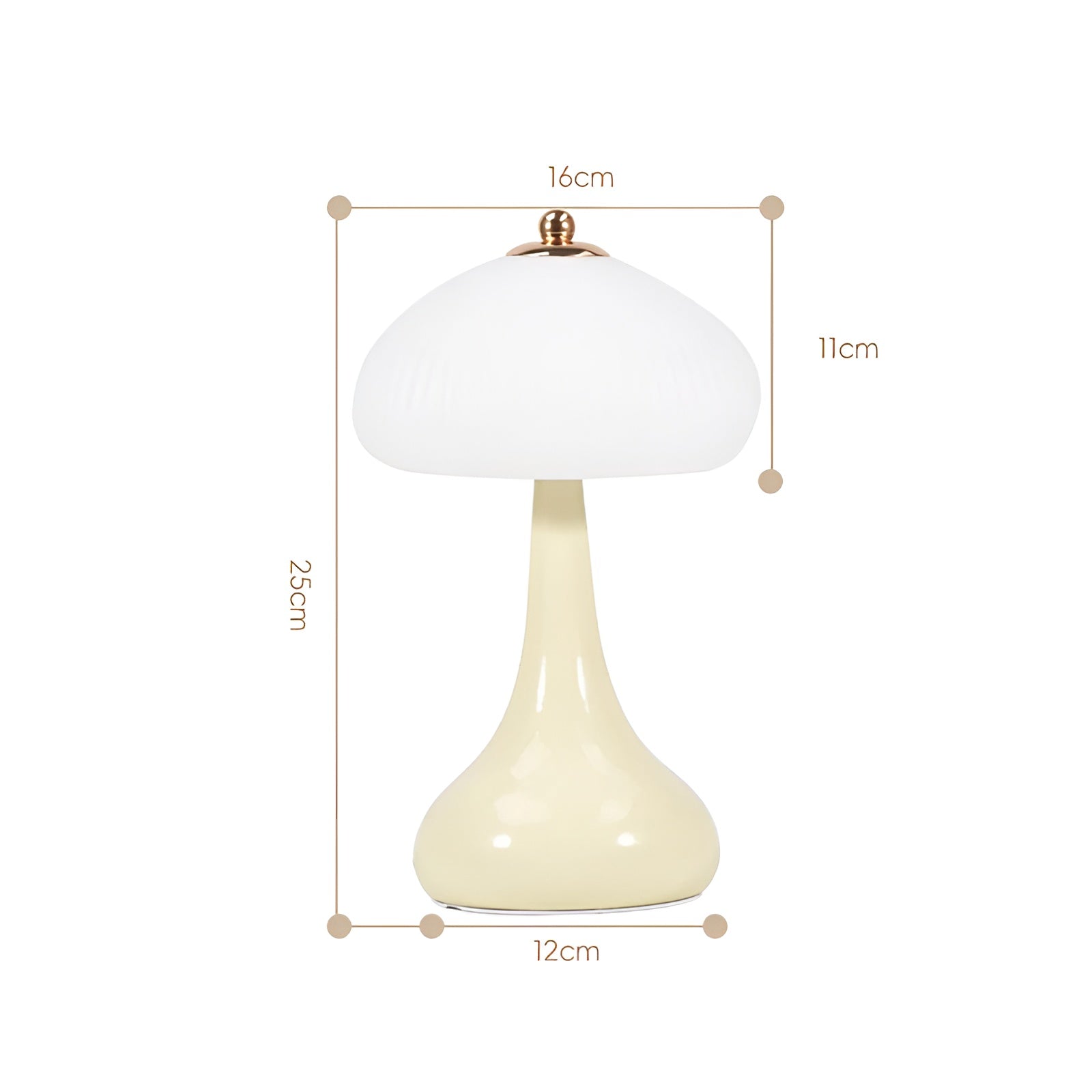 Eleganza Luxe Table Lamp – Timeless Mushroom Shape with LED Dimming Function in Soft Colors