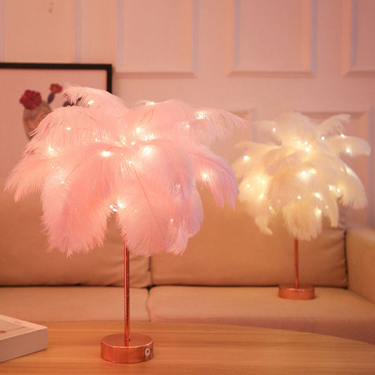 OstrichGlow Nightlight - Unique Atmosphere Lamp with Pink Base