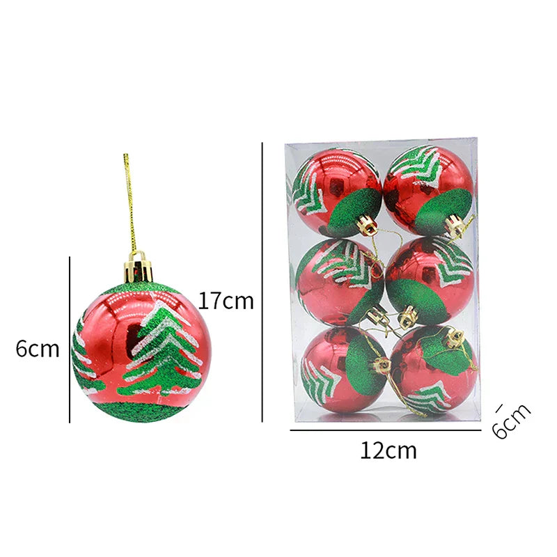 Charming Christmas Decoration - Elegant Snowflake Christmas Baubles Set of 6