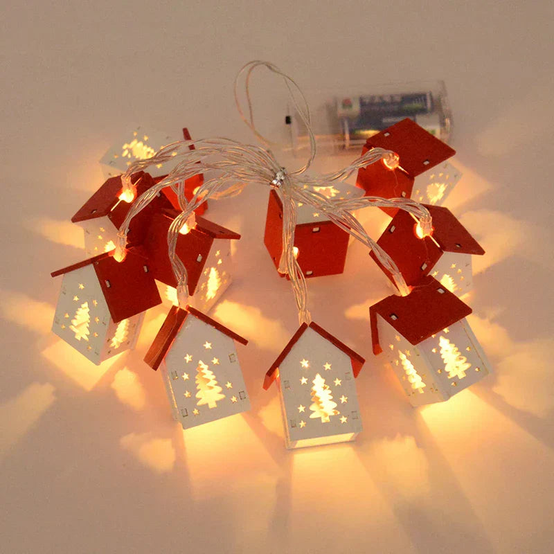 Enchanting Wooden LED House Light Strip – Create Magic and Warmth This Christmas