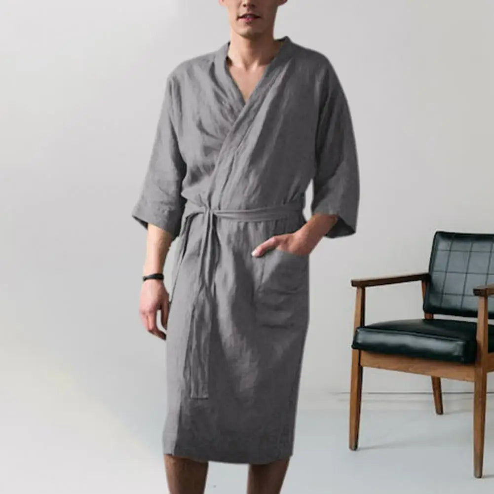 ClassicLounge Bathrobe - Stylish Cotton Bathrobe for Men