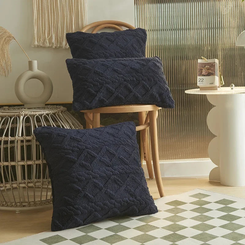 SilkAura Décor Cushion Cover - Luxury Comfort with Geometric Jacquard